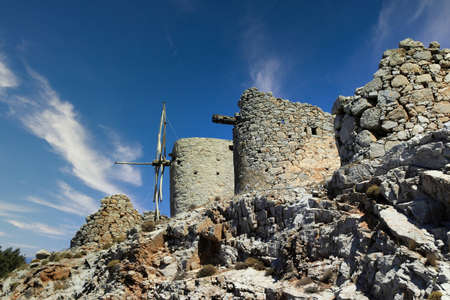 traditional windmill - Lasithi Plateau, Crete, Greeceの写真素材