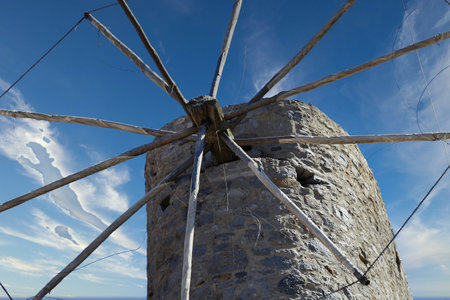 traditional windmill - Lasithi Plateau, Crete, Greeceの写真素材