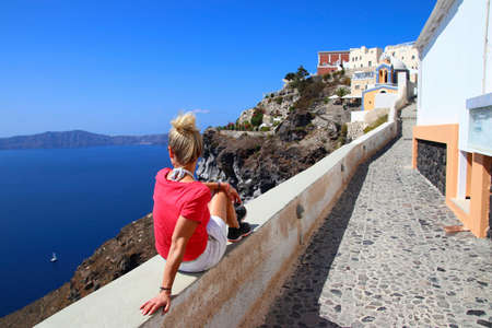 Thira (Fira) - Santorini Island, Greece, Europeの写真素材