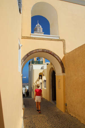 Thira (Fira) - Santorini Island, Greece, Europeの写真素材