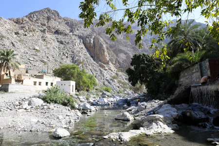 Nature and landscape of the Wadi Musa area in Oman.の写真素材