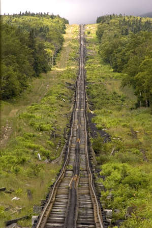 rail to the mont washingtonの写真素材