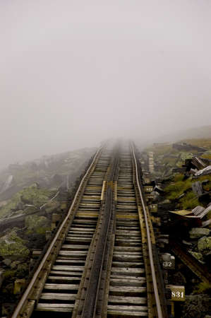 rail to the fogの写真素材