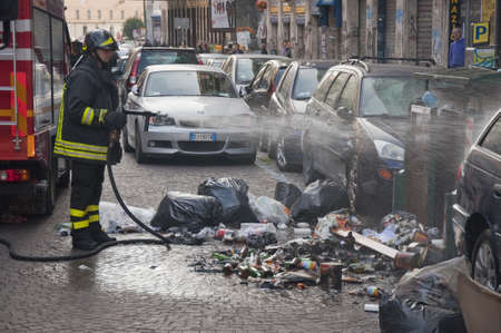 Naples, Italy, december 8, 2010. strike and violence during a student strike のeditorial素材