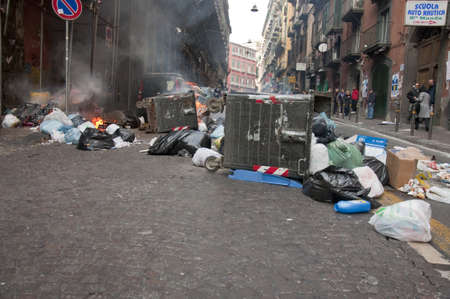 Naples, Italy, december 8, 2010. strike and violence during a student strikeのeditorial素材