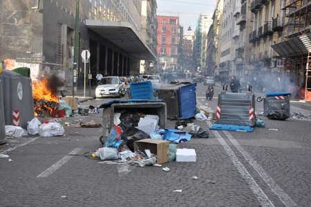 Naples, Italy, december 8, 2010. strike and violence during a student strikeのeditorial素材