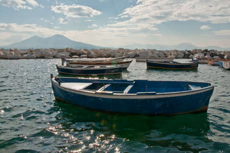 boats in the gulf of Naples, italyの写真素材