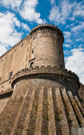 view of the Maschio Angioino castle, Napoli, Italyのeditorial素材