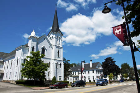old church in the city of Saco, Maine, USAのeditorial素材