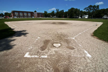baseball pitch next to american school, USAのeditorial素材