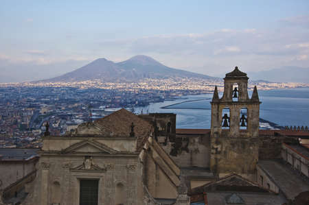 view of the bay of naples, Italyのeditorial素材