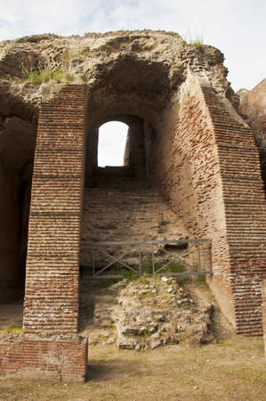 backstage of roman amphitheatre in Pozzuoli, Naples, Italyのeditorial素材