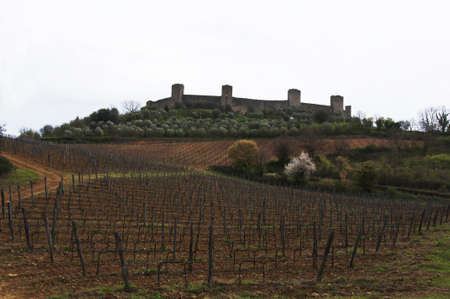 the fort of Monteriggioni next to Siena, Tuscany, Italyの写真素材