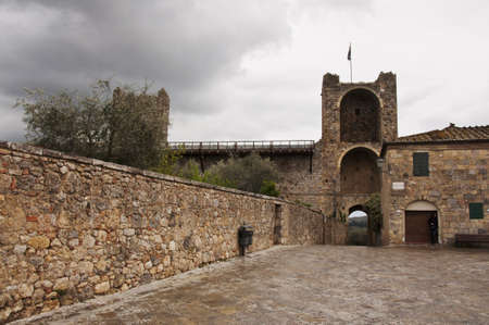 the fort of Monteriggioni next to Siena, Tuscany, Italyの写真素材