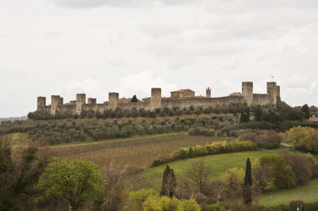 the fort of Monteriggioni next to Siena, Tuscany, Italyの写真素材