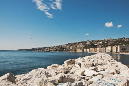 view of the city of Naples, Italyの写真素材