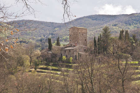 medieval castle in Chianti, tuscany, Italyのeditorial素材