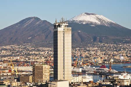 panoramic view af Naples and Vesuviusのeditorial素材