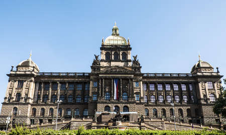 facade of tha National Museum in Pragueのeditorial素材