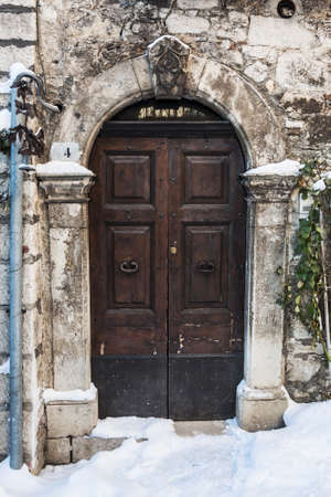italian door in small village, Italyの写真素材