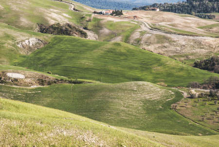 farmland and countryside in Chianti, Tuscany, Italyの写真素材