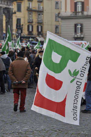 NAPLES - FEBRUARY 21: Pierluigi Bersani speeches at election rally for italian election campaign. Bersani is the leader of italian democratic party. on february 21, 2013 in Naplesのeditorial素材