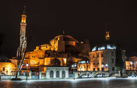 view of the Hagia Sofia in sultanahmed, Istanbulのeditorial素材