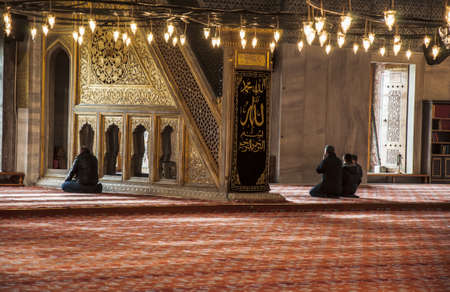 inside the Blue Mosque in Istanbul, Turkey