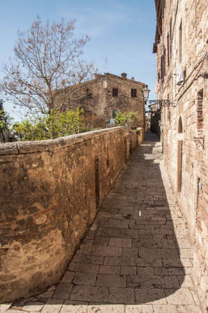 narrow street in a village in central Italyのeditorial素材
