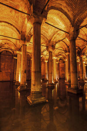inside the roman cistern in Istanbul turkeyのeditorial素材