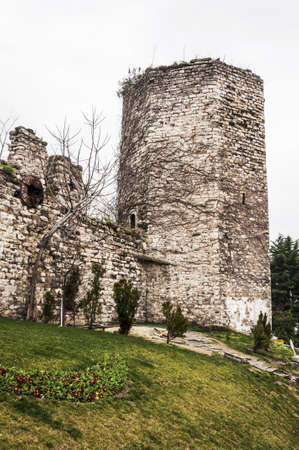 Wall and tower at Topkapi imperial palace in Istanbul, Turkeyのeditorial素材