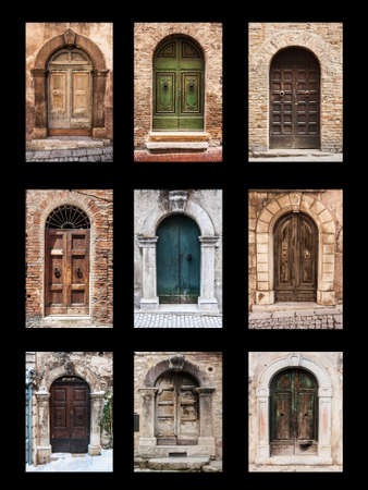 group of italian old doorsの写真素材