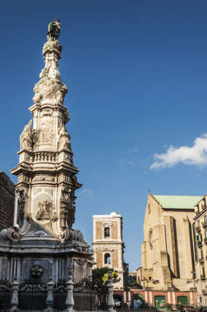 monument at Piazza del Gesù in Naples, Italyのeditorial素材