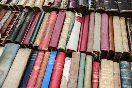 old books on a street standのeditorial素材