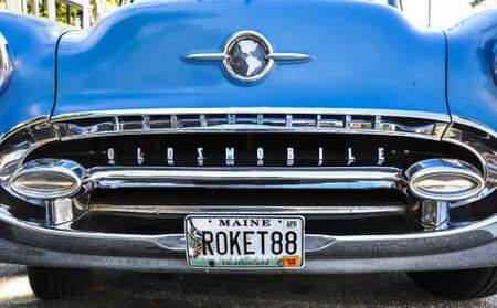 SACO MAINE - JULY 27  old american car in a annual exhibition on July 27, in Saco MEのeditorial素材