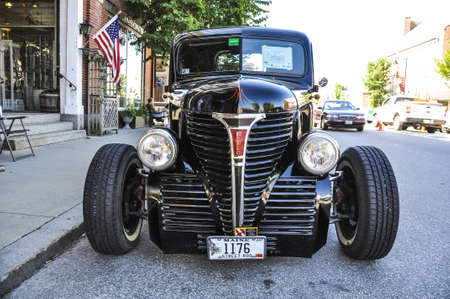 SACO MAINE - JULY 27  old american car in a annual exhibition on July 27, in Saco MEのeditorial素材