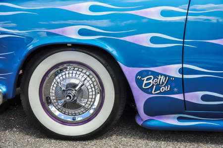 SACO MAINE - JULY 27: old american car in a annual exhibition on July 27, in Saco MEのeditorial素材