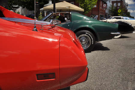 SACO MAINE - JULY 27  old american car in a annual exhibition on July 27, in Saco MEのeditorial素材