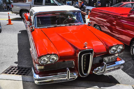 SACO MAINE - JULY 27  old american car in a annual exhibition on July 27, in Saco MEのeditorial素材
