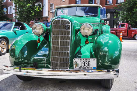 SACO MAINE - JULY 27  old american car in a annual exhibition on July 27, in Saco MEのeditorial素材
