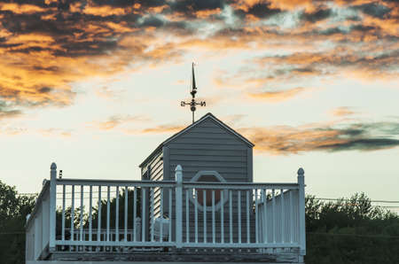 spectacular view of new england house at sunset, Usaの写真素材