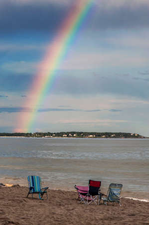 spectacular rainbow in nord america, Usaの写真素材