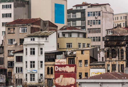 Istanbul, Turkey - February 11, 2013  cityscape view and buildings facade on September 11, 2013 on istanbul のeditorial素材