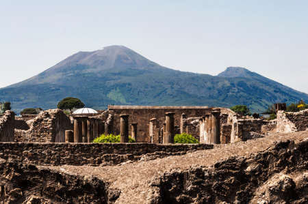 archeologic ruins of Pompeii in Italyの写真素材