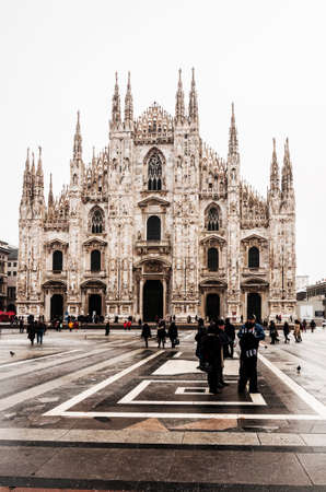 MILAN, DECEMBER 12  view of the Milan Cathedral  the church is known as Duomo and it is the most important landmark in the city of Milan, Italyのeditorial素材