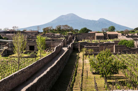 archeologic ruins of Pompeii in Italyの写真素材