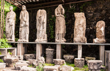 archeologic ruins of Pompeii in Italyの写真素材
