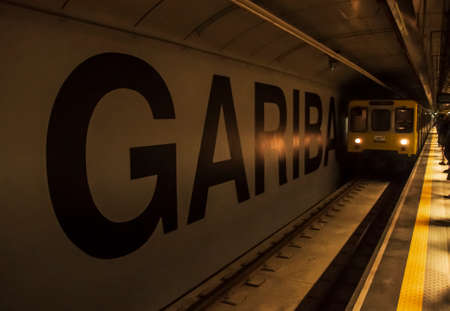 NAPLES, JANUARY 3  modern subway station Garibaldi  This Station was opened at the end of 2013 on January 3, 2014 in Naples, Italy のeditorial素材