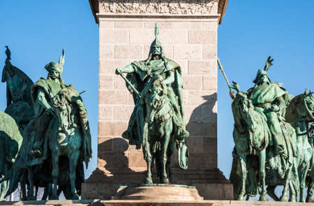 detail of the Heroes Square in Budapest, Hungaryのeditorial素材
