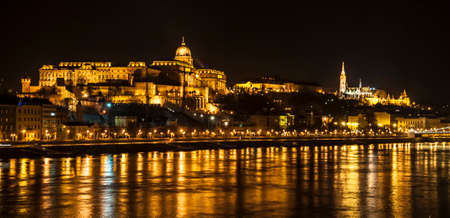 panoramic view of the Danube River and the city of Budapest, Hungaryのeditorial素材